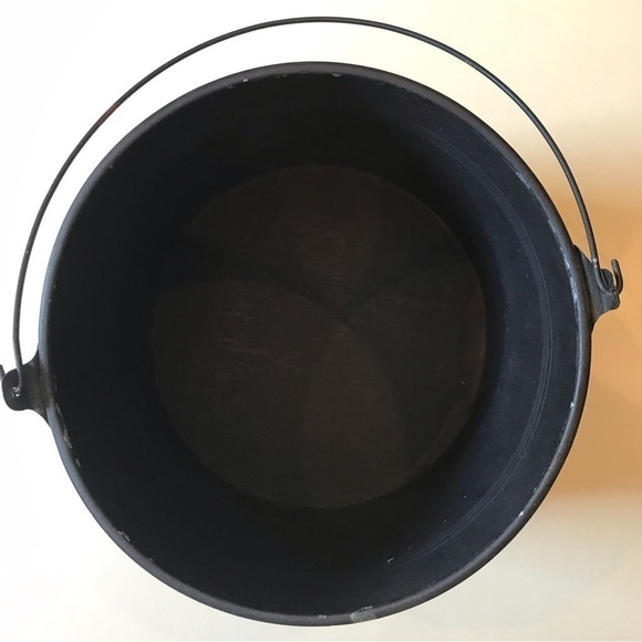 Cottagecore Hand painted Toleware Tin Bucket w/ Lid, Features a Fruit Motif - Picture 14 of 16